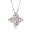 Roberto Coin &quot;Princess Flower&quot; .17 ct. t.w. Diamond Flower Necklace in 18kt White Gold