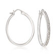 .25 ct. t.w. Diamond Hoop Earrings in Sterling Silver