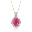 2.60 Carat Ruby and .20 ct. t.w. Diamond Pendant Necklace in 14kt Yellow Gold