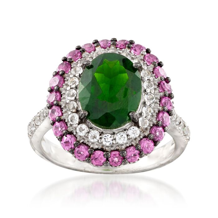 2.50 Carat Chrome Diopside and .90 ct. t.w. Rhodolite Garnet Ring with ...