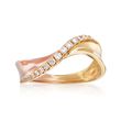 .23 ct. t.w. Diamond Curve Ring in 18kt Two-Tone Gold