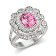 2.25 Carat Pink Spinel and 1.14 ct. t.w. Diamond Ring in 18kt White Gold