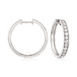 1.00 ct. t.w. Diamond Hoop Earrings in 14kt White Gold