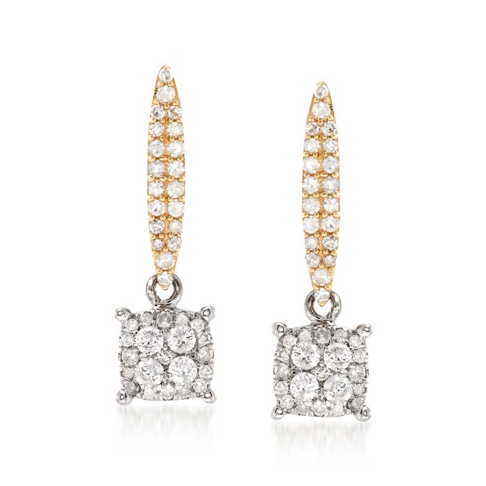 .50 ct. t.w. Diamond Drop Earrings in 14kt Two-Tone Gold