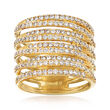 1.50 ct. t.w. Diamond Multi-Row Ring in 14kt Yellow Gold