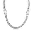 Phillip Gavriel &quot;Woven&quot; .40 ct. t.w. White Sapphire Hercules Knot Necklace in Sterling Silver