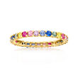 1.20 ct. t.w. Multicolored Sapphire Eternity Band in 14kt Yellow Gold