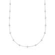 1.50 ct. t.w. CZ Station Necklace in Sterling Silver