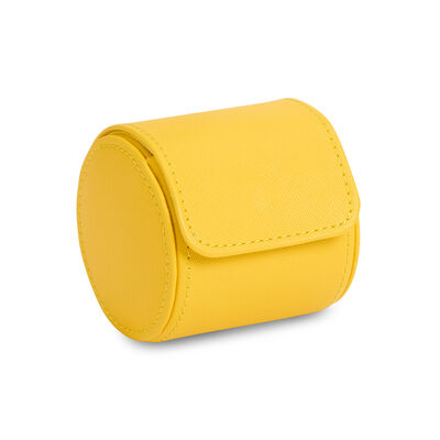 WOLF &quot;Tutti Frutti&quot; Yellow Vegan Leather Single Watch Storage Roll