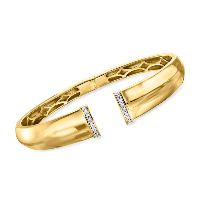 .10 ct. t.w. Diamond Open-Space Cuff Bracelet in 18kt Gold Over Sterling