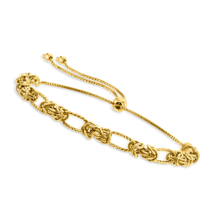10kt Yellow Gold Modified Byzantine Bolo Bracelet