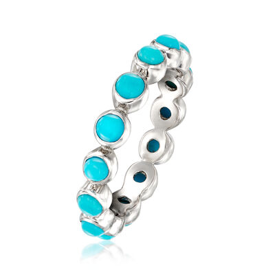 Turquoise Eternity Band in Sterling Silver