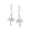 Sterling Silver Jewelry Set: Palm Tree Drop Earrings and Necklace