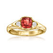 C. 1970 Vintage 1.35 Carat Pink Spinel Ring with .10 ct. t.w. Diamonds in 14kt Yellow Gold
