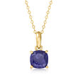 1.60 Carat Sapphire Pendant Necklace in 10kt Yellow Gold