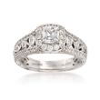 Henri Daussi 1.12 ct. t.w. Diamond Engagement Ring in 18kt White Gold