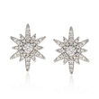 Gabriel Designs .39 ct. t.w. Diamond Starburst Earrings in 14kt White Gold