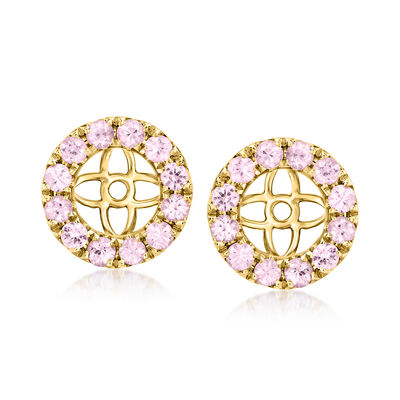 .90 ct. t.w. Pink Sapphire Earring Jackets in 14kt Yellow Gold