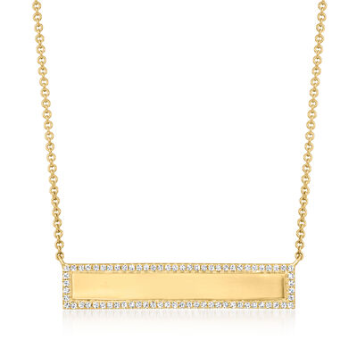 .21 ct. t.w. Diamond Personalized Bar Necklace in 14kt Yellow Gold