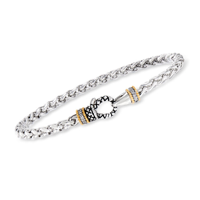 Andrea Candela &quot;Espiga&quot; Wheat-Link Bracelet in Sterling Silver and 18kt Yellow Gold