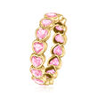 2.80 ct. t.w. Heart-Shaped Pink Sapphire Eternity Band in 14kt Yellow Gold