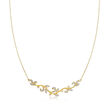 Gabriel Designs .35 ct. t.w. Diamond Leaf Necklace in 14kt Yellow Gold