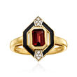 1.70 Carat Garnet Ring in 14kt Yellow Gold with White Sapphire Accents
