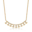 .27 ct. t.w. Diamond Curved Bar Drop Necklace in 14kt Yellow Gold