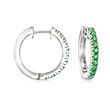 1.10 ct. t.w. Emerald Hoop Earrings in Sterling Silver