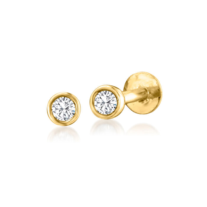 .10 ct. t.w. Bezel-Set Diamond Flat-Back Stud Earrings in 14kt Yellow Gold