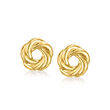 Italian 14kt Yellow Gold Twisted Circle Earrings