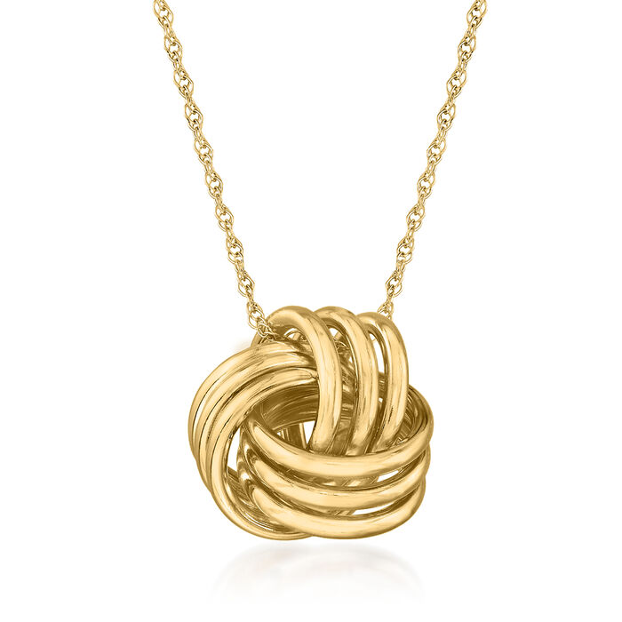 14kt Yellow Gold Love Knot Pendant Necklace | Ross-Simons