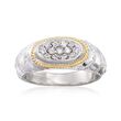 Andrea Candela &quot;Eco&quot; .15 ct. t.w. Diamond Ring in 18kt Yellow Gold and Sterling Silver
