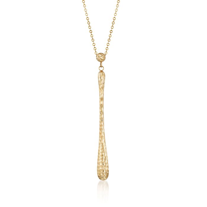 14kt Diamond-Cut Yellow Gold Drop Necklace