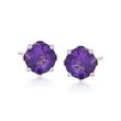.90 ct. t.w. Round Amethyst Earrings with Teacup Settings in Sterling Silver