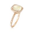 Opal and .23 ct. t.w. Diamond Ring in 14kt Yellow Gold
