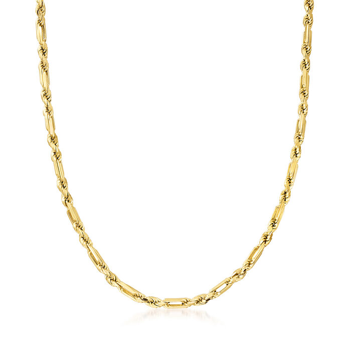 Italian 14kt Yellow Gold 4.5mm Figarope Chain Necklace
