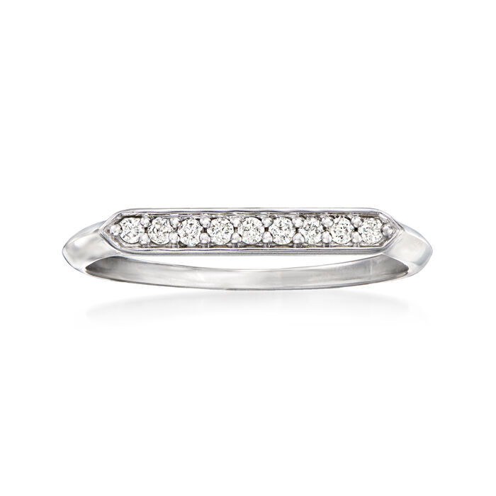 .10 ct. t.w. Diamond Flat Bar Ring in Sterling Silver