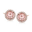 .70 ct. t.w. Morganite and .11 ct. t.w. Diamond Earrings in 14kt Rose Gold