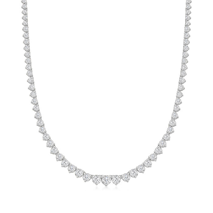 15.00 ct. t.w. Diamond Tennis Necklace in 14kt White Gold