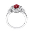 1.30 Carat Ruby Ring with .76 ct. t.w. Diamonds in 14kt White Gold