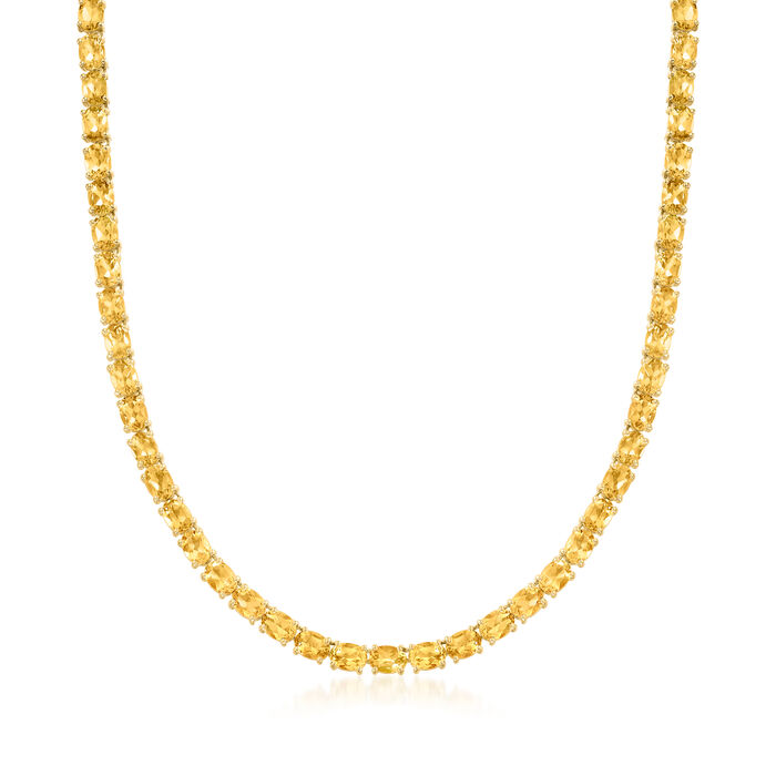 40.00 ct. t.w. Citrine Tennis Necklace in 18kt Gold Over Sterling Silver
