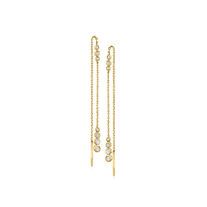 .25 ct. t.w. Bezel-Set Multi-Diamond Threader Earrings in 14kt Yellow Gold