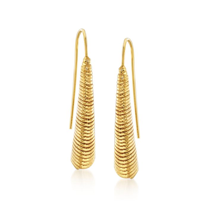Italian 14kt Yellow Gold Horn Drop Earrings