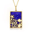 Lapis Sea Life Pendant Necklace in 18kt Gold Over Sterling