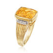 3.80 Carat Citrine and .10 ct. t.w. White Topaz Ring in 14kt Gold Over Sterling