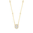 .67 ct. t.w. Diamond Oval Cluster Necklace in 14kt Yellow Gold