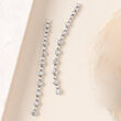 1.25 ct. t.w. Bezel-Set Diamond Linear Drop Earrings in 14kt White Gold