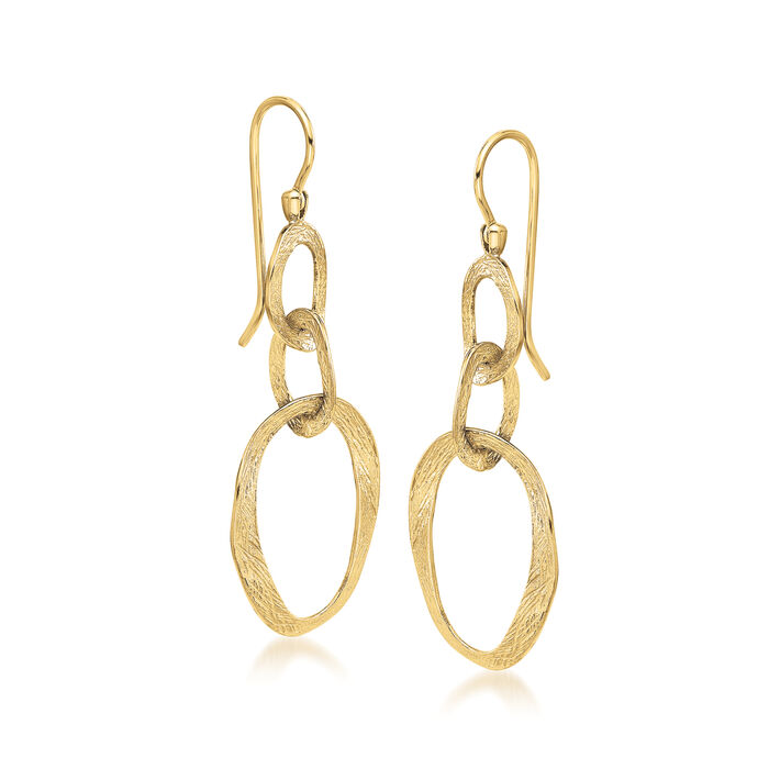 14kt Yellow Gold Oval-Link Drop Earrings