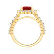 2.70 Carat Garnet Ring with .84 ct. t.w. Diamonds in 14kt Yellow Gold